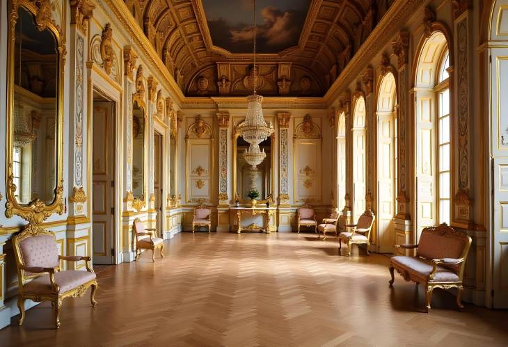 Cultural Treasures Golden and Mahogany Furniture in Versailles